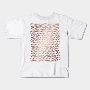 Metallic knitting pattern - copper Kids T-Shirt